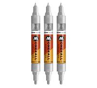 Molotow mo227505 ONE4all Acrylic Twin pour charpentier, argenté, lot de 3