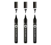 Molotow MO703212 Blackliner Brosse Noir , 3 pièces