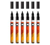 Molotow One4All 127HS Lot de 6 marqueurs acryliques brillants (épaisseur de trait de 2,0 mm, brillants, très couvrants et permanents, séchage rapide, rechargeables, pour presque toutes les surfaces)