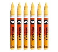 Molotow One4All 127HS Lot de 6 marqueurs acryliques (épaisseur de trait de 2,0 mm, haute couverture et permanente, résistants aux UV, pour presque toutes les surfaces) Couleur 115 vanill/pastel