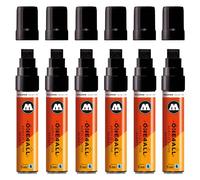 Molotow One4All 627HS Lot de 6 marqueurs acryliques brillants (épaisseur de trait de 15 mm, brillants, très couvrants et permanents, séchage rapide, rechargeables, pour presque toutes les surfaces)