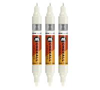 Molotow ONE4ALL Lot de 3 feutres acrylique Twin Blanc naturel (229)