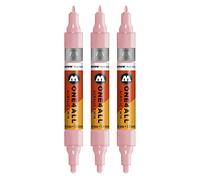 Molotow One4All Lot de 3 marqueurs acryliques Twin (épaisseur de trait 1,5 mm et 4 mm, très couvrante et permanent) Couleur pastel 207
