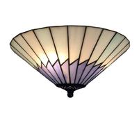MOLOURK Vintage Tiffany Cuisine Plafonnier Encastré Chambre Verre Lampe de plafond Ronde Rétro éclairage E27 Couloir éclairage du plafond pour Salon Balcon Salle à manger Salle de bains (34cm)