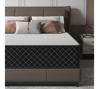 MOLPHIT Matelas hybride extra ferme de 25 cm avec mousse respirante et ressorts ensachés individuels, mousse à mémoire de forme pour soulager les douleurs dorsales