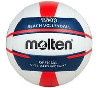 Molten V5B1500-WN Ballon de Volleyball, Mixte Adulte, Blanc/bleu/rouge, 5