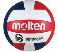 Molten MS500-3 Ballon de Volleyball récréatif, Rouge/Blanc/Bleu, Taille et Poids Officiels