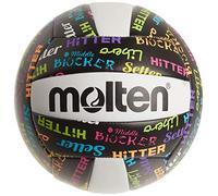 Molten MS500-VBP Ballon de Volleyball récréatif, Noir/Couleurs Fluo, Officiel
