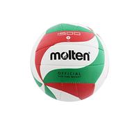 Molten V5M1500 - Ballon de Volleyball, Couleur Blanc/Vert/Rouge, Taille 5