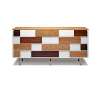 MOLTENI & C commode GIO PONTI D.655.1 (185 x 52 x H 90 cm - Orme, noyer, acajou, palissandre, laiton)