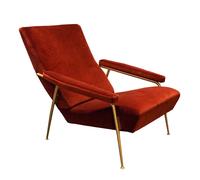 MOLTENI & C fauteuil GIO PONTI D.153.1 (Well - Tissu Cat. W et laiton)