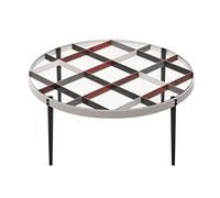 MOLTENI & C table basse GIO PONTI D.555.1 (Ø 80 cm - cristal trempé et acier verni)