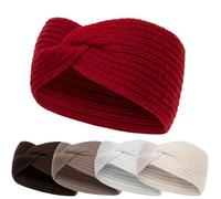 molti Bandeau d'hiver pour femme en 100 % laine mérinos - 55 à 60 cm - Chaud - Doux et élastique - Alternative tendance au bonnet - Maille côtelée - Bordeaux