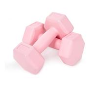 molti Lot de 2 haltères, courts, 1 à 4 kg, en ciment, avec surface antidérapante, pour gymnastique, aérobic, Pilates, musculation et entraînement à domicile (rose, 2 x 1 kg)