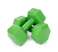 Molti Lot de 2 haltères, courts, en ciment massif, surface antidérapante, variantes de poids, 2 x 1 kg à 2 x 4 kg, pour gymnastique, aérobic, fitness, pilates, musculation (vert, 2 x 2 kg)
