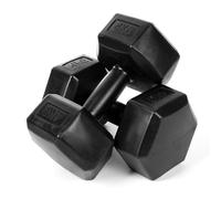 molti Lot de 2 haltères courts en ciment massif - Surface antidérapante - Variantes de poids de 2 x 1 kg à 2 x 4 kg - Pour gymnastique, aérobic, fitness, pilates, musculation (noir, 2 x 4 kg)