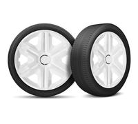 Moltico Enjoliveur - Set de 4 Universel Enjoliveurs - Adapté à Toutes Roues en Acier - Enjoliveurs pour Auto - Anneau de Sécurité Réglable - 16 Pouces - Blanc