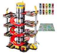MOLTO | 7-Storey Enfance Parking avec Garage, rampes, buanderie, Ascenseur, Station-Service et Zone ennuyeuse | Comprend 10 Voitures + accès | Toys éducatifs pour Enfants | + 3 Ans