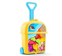 MOLTO Trolley de plage Moltó + 10 jouets inclus - Chariot de plage pour enfant avec espace de rangement - Idéal pour sable, piscine et jardin