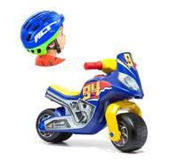 Molto Cross Race Moto à Pousser + Casque Bleu