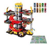 MOLTO garage à jouets Moltoshop 5 Étages + 10 voitures + Tapis de jeu