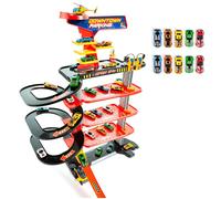 Molto Garage de Jouet Downtown 5 Étages XL avec Rampe en Spirale + 10 Voitures