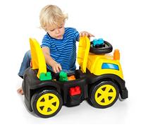 Molto Jeu de Blocs 3 en 1 avec Jeu de Blocs 50 pièces pour couloirs Tout-Terrain Jouets sûrs et résistants pour Enfants 10 Mois