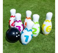 MOLTO | Jeu de quilles gonflables XXL pour extérieur - Jeu de quilles pour Jardin et Piscine - Activités Sportives pour Enfants - Comprend 10 Bowling gonflables - Facile à Utiliser