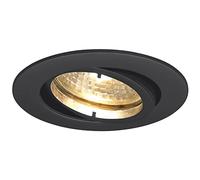 Molto Luce Plafonnier 230 V Quad Spot Encastrable Plat et Orientable Ø 88 mm Aluminium Noir Mat