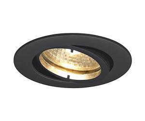 Molto Luce Plafonnier 230 V Quad Spot Encastrable Plat et Orientable Ø 88 mm Aluminium Noir Mat