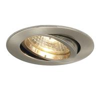 Molto Luce Plafonnier Quad 230 V plat et orientable Ø 88 mm Aluminium effet inox