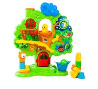 Arbre d'Activités Musical Molto, Jouet de développement avec 10 Accessoires, 6 Blocs, 2 balles, 1 Figurine de Canard, 1 Figurine de Hibou. Sa Musique Joyeuse amusera Les Tout-Petits.