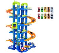 MOLTO | Parking 6 etages pour Enfants avec Garage, rampes, buanderie, Ascenseur, Station-Service et Zone grasse | Comprend 10 Voitures | Jouets éducatifs pour Enfants | + 3 Ans