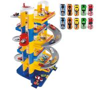 MOLTO | Parking 6 etages pour Enfants avec Garage, rampes, buanderie, Ascenseur, Station-Service et Zone grasse | Comprend 10 Voitures | Jouets éducatifs pour Enfants | + 3 Ans