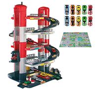 MOLTO | Parking pour Enfants de 5 étages avec Garage, rampes, laverie, Ascenseur, Station-Service et Zone grasse | Comprend 10 Voitures et tapisseries | Jouets éducatifs pour Enfants | + 3 Ans