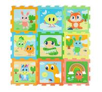 MOLTO | Tapis Puzzle Réversible en Mousse 9 Pièces - Design Gusy Clair - Sol Enfant Rembourré et Antidérapant - Tapis Bébé à partir de 0 Mois - Mousse EVA Non Toxique
