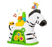MOLTO - Zèbre d'activités avec Sons, Engrenages et 15 Blocs de Construction, Jouet éducatif pour bébés, améliore la Coordination et la motricité Fine, + 12 Mois