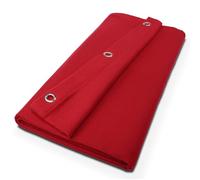 MoltonMarkt B1 Molleton de scène confectionné - Rideau Molleton occultant Opaque avec œillets de 40, idéal pour Film, Photo, théâtre & événements - 3 x 3 m, 300g/m2, Rouge Cerise