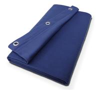 MoltonMarkt B1 Molleton de scène confectionné - Rideau Molleton occultant Opaque avec œillets de 40, idéal pour Film, Photo, théâtre & événements - 3 x 3 m, 300g/m2, Bleu Royale