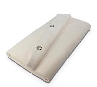 MoltonMarkt B1 Molleton de scène confectionné - Rideau Molleton occultant Opaque avec œillets de 40, idéal pour Film, Photo, théâtre & événements - 3 x 3 m, 300g/m2, Blanc Naturel