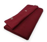 MoltonMarkt B1 Molleton de scène confectionné - Rideau Molleton occultant Opaque avec œillets de 40, idéal pour Film, Photo, théâtre & événements - 6 x 4 m, 300g/m2, Rouge Bordeaux