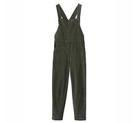 MOLUCI Salopette Décontractée en Velours Côtelé pour Femmes Couleur Unie Pantalon Fuselé Combinaison avec Poches,Vert,3XL