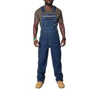 MOLUCI Salopette en Jean pour Homme Coupe Décontractée Combinaison de Travail avec Bretelles Réglables et Plusieurs Poches à Outils,Bleu,XXL