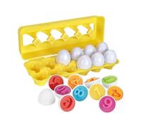 MOLUCKFU 1 boîte Éducatif Œufs Numériques pour Garçon Fille Puzzle Appariement Développement Mémoire et Concentration Jeu Montessori pour Garçons et Filles Préscolaires