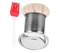 MOLUCKFU 1 Ensemble Set de Brosse à Huile Pratique pour Brosse à Huile et Récipient Acier Inoxydable pour Cuisine Outil pour Pancakes et Oeufs Frits Couleur Aléatoire