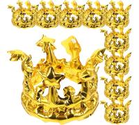 MOLUCKFU 10 Pièces Ballon Couronne Gonflable Dorée Accessoires Costume Fête Anniversaire Festival Décoration Légère et Confortable