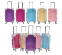 MOLUCKFU 10 Pièces Boîtes de Rangement Décoratives Forme de Valise Boîtes à Bonbons de Voyage à Dragées Transparentes Organisateurs Plastique pour Cadeaux Invités Fêtes Prénatales