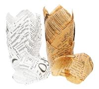 MOLUCKFU 100 pièces Lot de Caissettes Cupcake Tulipe Papier Alimentaire Antiadhésif Moules à Muffins Jetables pour Fêtes Mariage et Pâtisserie Pratique