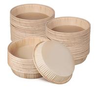 MOLUCKFU 100 pièces Lot de Mini Moules à Tarte Beige Moules à Cuisson Ronds pour Tartes Quiches et Desserts Résistants Au Four pour Usage Domestique et Professionnel