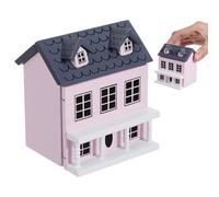 MOLUCKFU 12 en Bois Rose Bleu, Modèle Décoratif Ornemental pour Bureau et Étagère, Accessoire Adorable pour Micro-Villa, Décoration de Mini-Maison Réaliste